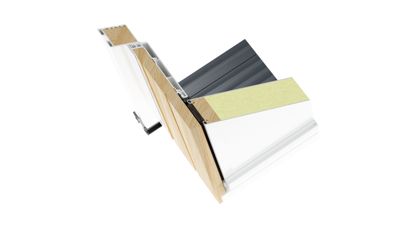 cross section of insulated steel entry door with magnetic weatherstripping seal